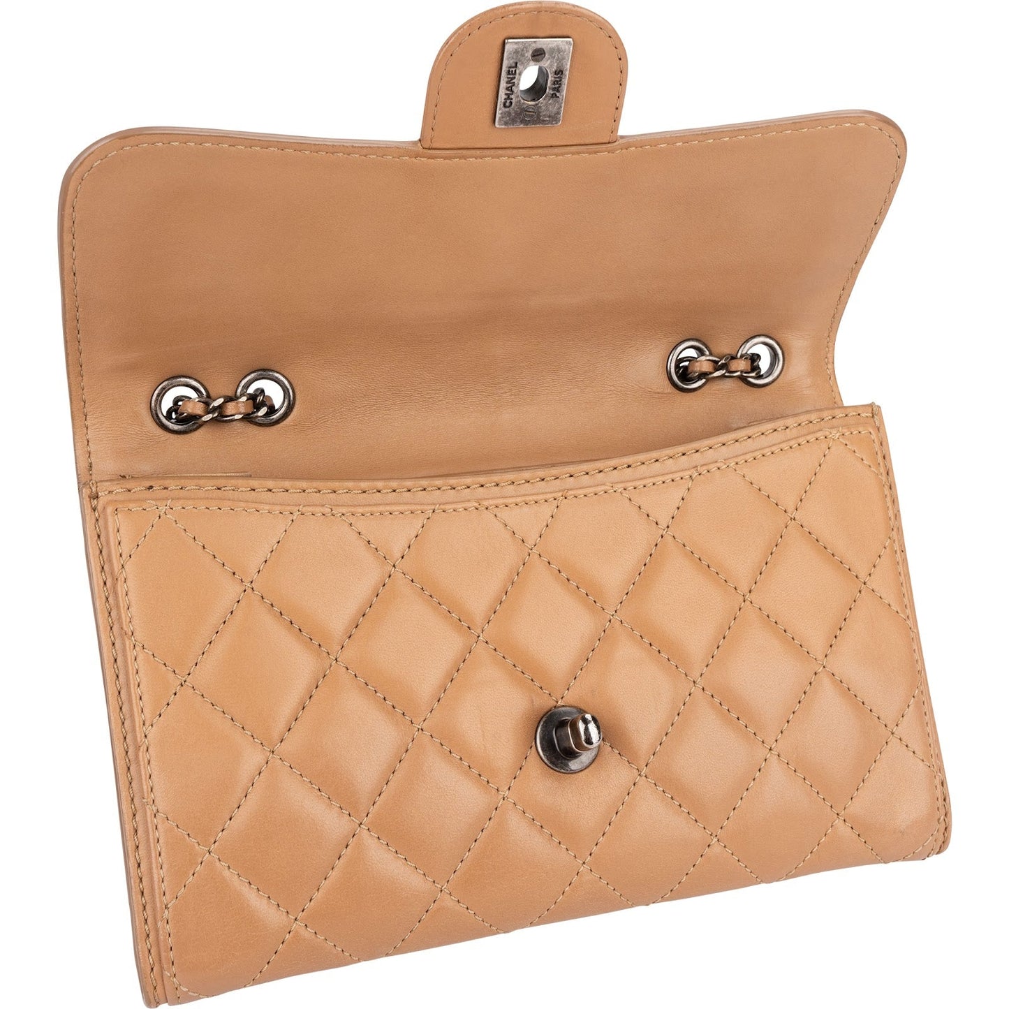 Chanel Quilted Lambskin Antique Hardware Single Flap Crossbody Bag