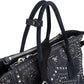 Prada Shopper aus perforiertem Denim mit Nieten – Ansicht 3