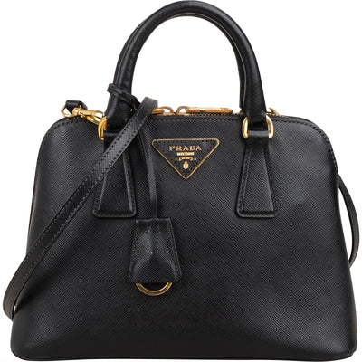 Prada Black Saffiano Leather Small Promenade Handbag