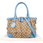 Gucci Monogram GG Blue Leather Sukey Handbag