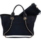 Chanel Canvas Deauville Small Tote Shoulder Bag