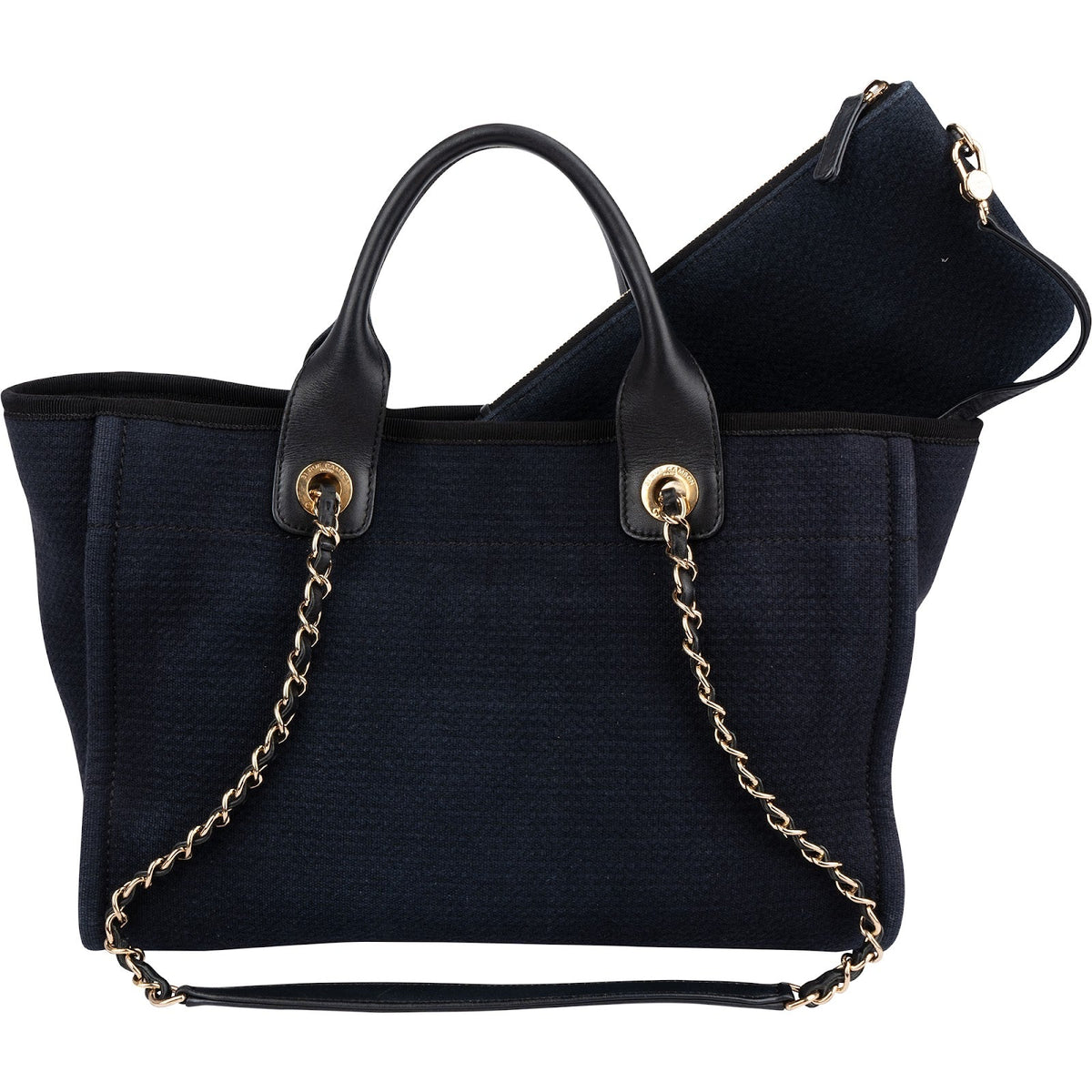 Chanel Canvas Deauville Small Tote Shoulder Bag