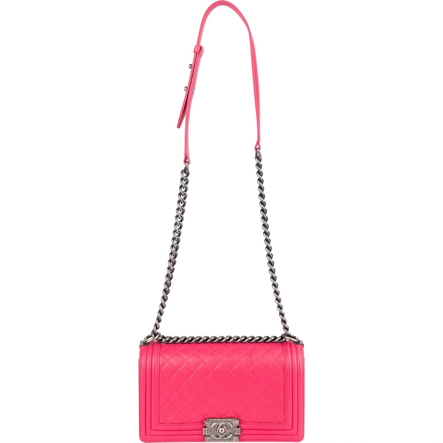 Chanel Quilted Lambskin Single Flap  Boy Crossbody Bag