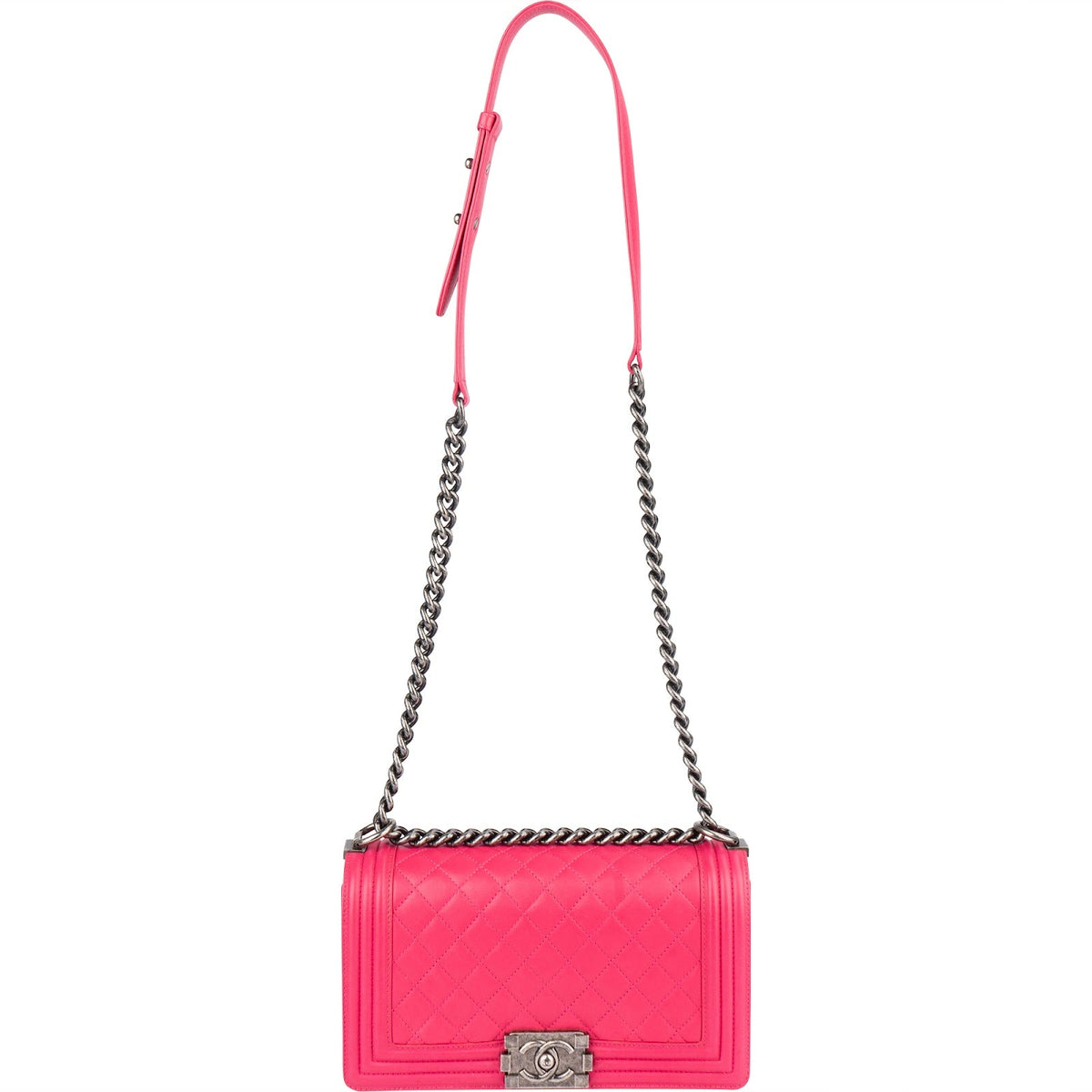 Chanel Quilted Lambskin Single Flap  Boy Crossbody Bag