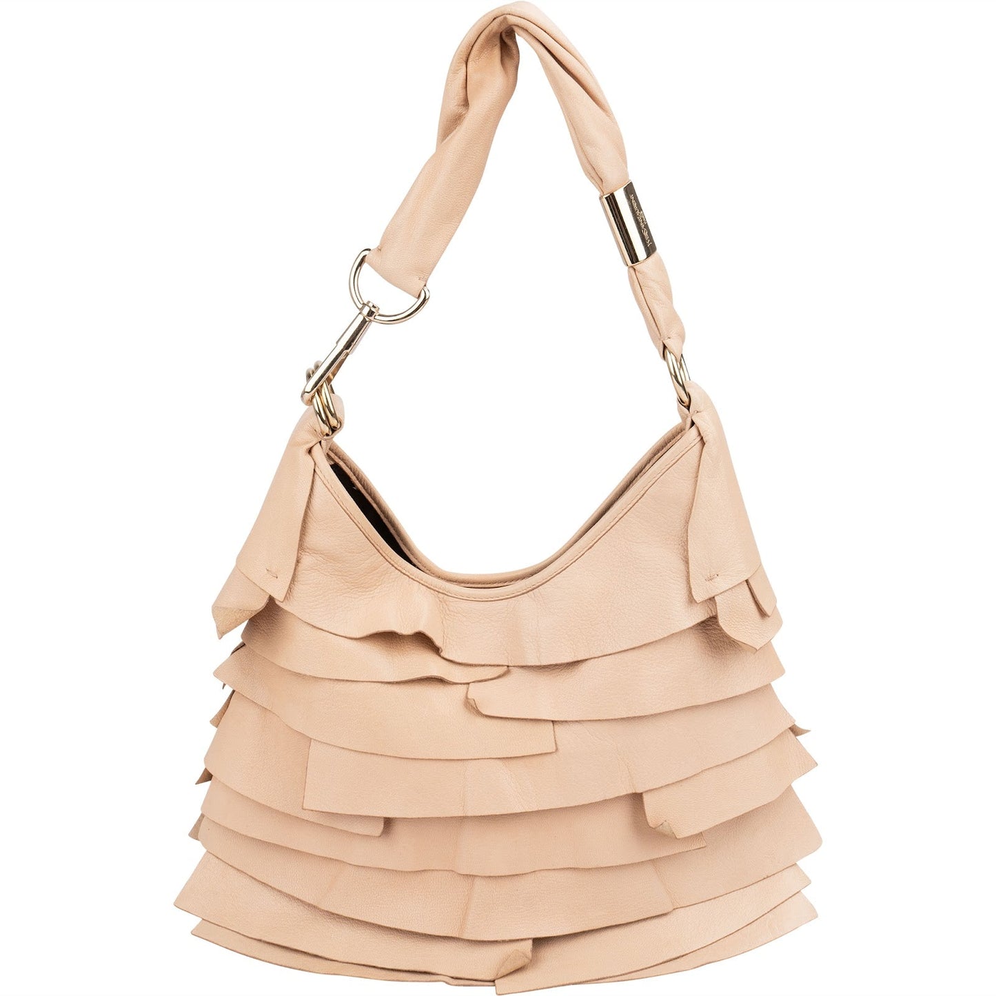Yves Saint Laurent Leather Rive Gauche Ruffle Hobo Shoulder Bag