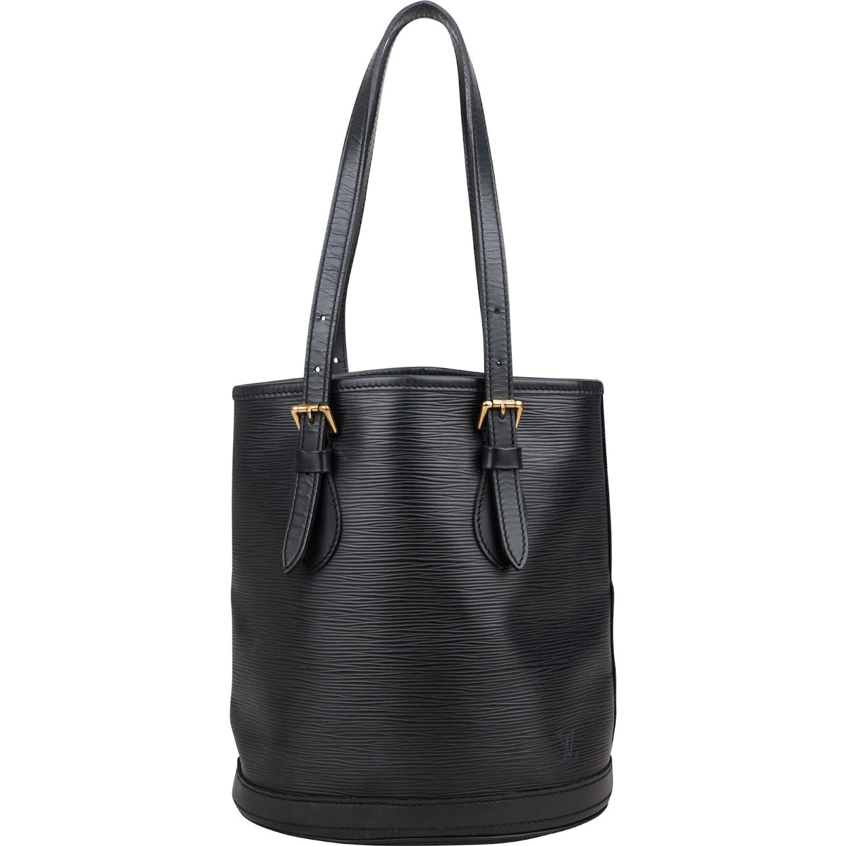 Louis Vuitton Noir Epi Leather Bucket PM Shoulder Bag