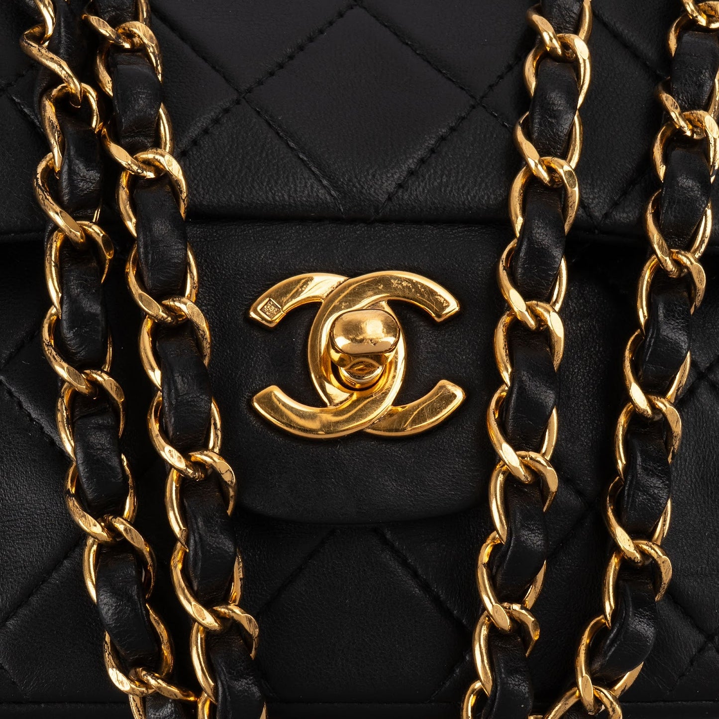 Chanel Quilted Lambskin 24K Gold Medium Double Flap Shoulder Bag