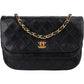 Chanel Quilted Lambskin 24K Gold Half Moon Single Flap Shoulder Bag