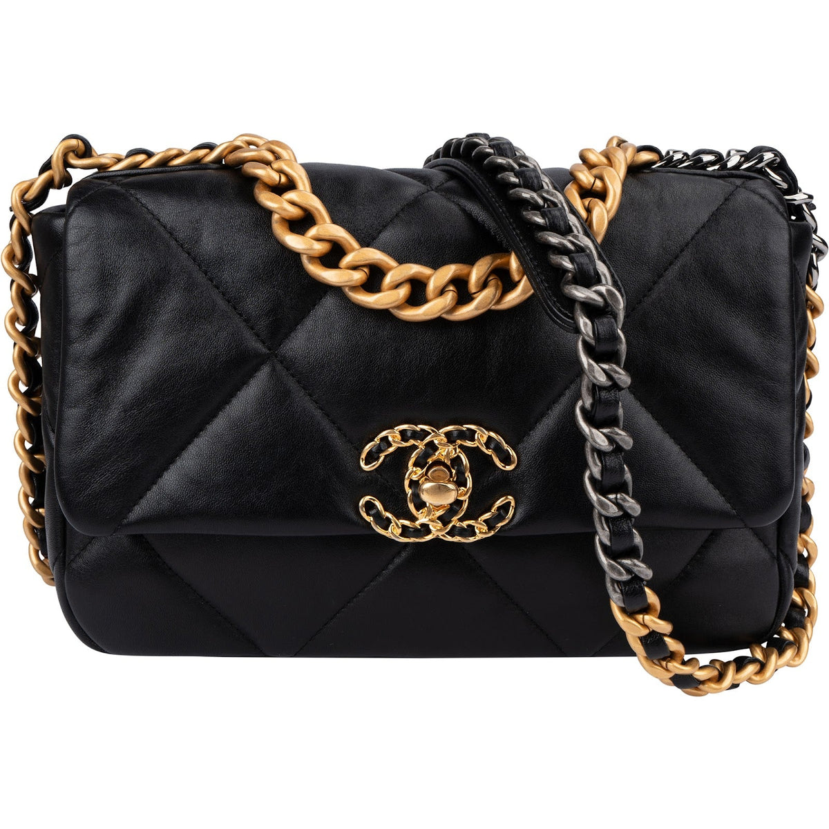 Chanel 19 Quilted Lambskin Medium Single Flap Crossbody Handbag