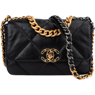 Chanel 19 Quilted Lambskin Medium Single Flap Crossbody Handbag