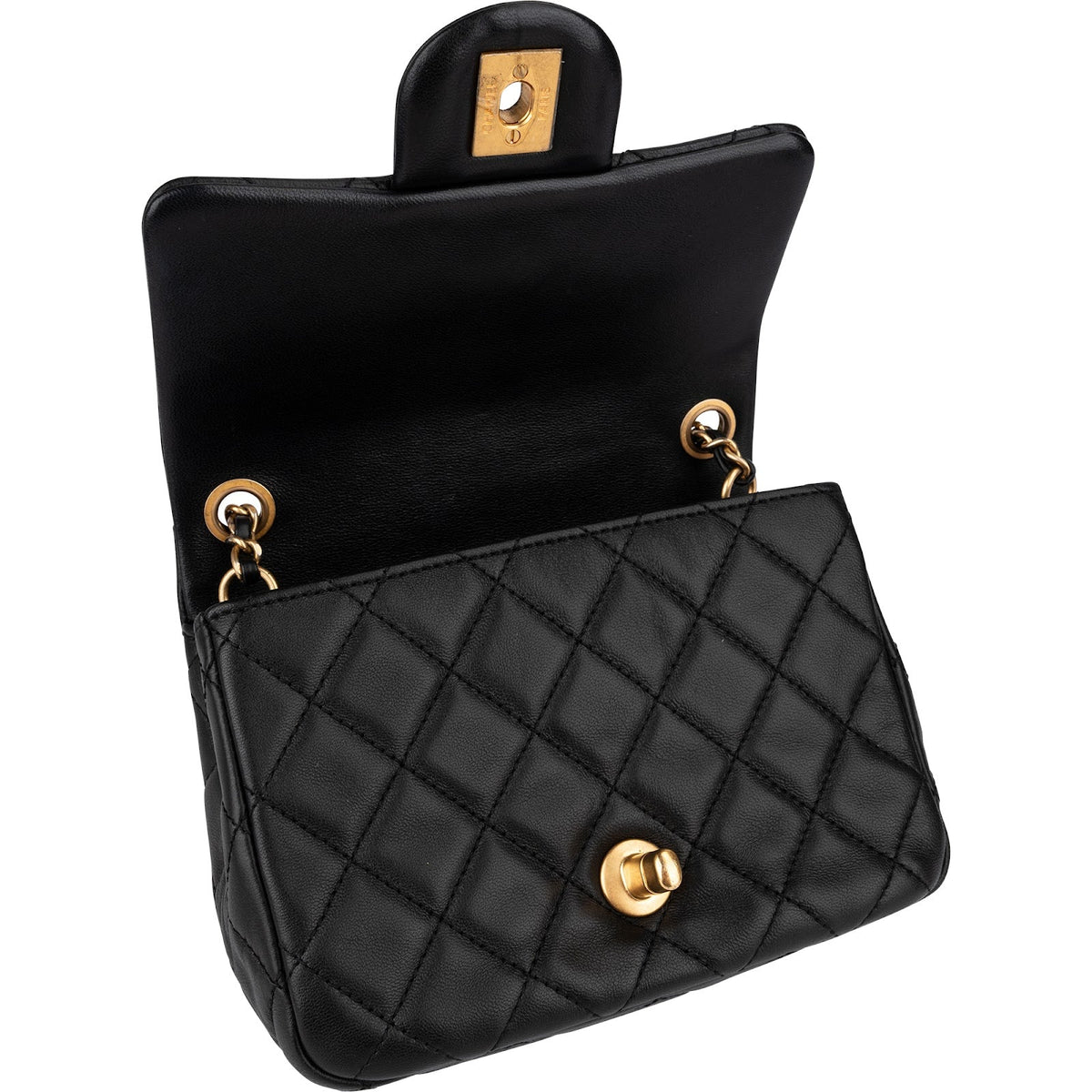 Chanel Quilted Lambskin Small Rectangular Single Flap Crossbody Bag