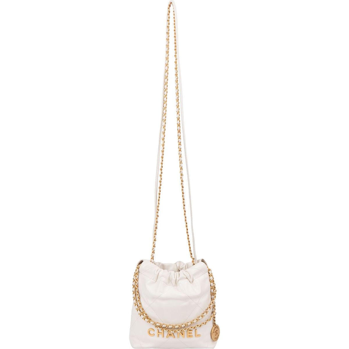 Chanel 22 Quilted Calfskin Drawstring Crossbody Shoulder Bag