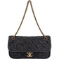 Chanel  Stitching Lambskin Single Flap Shoulder Bag