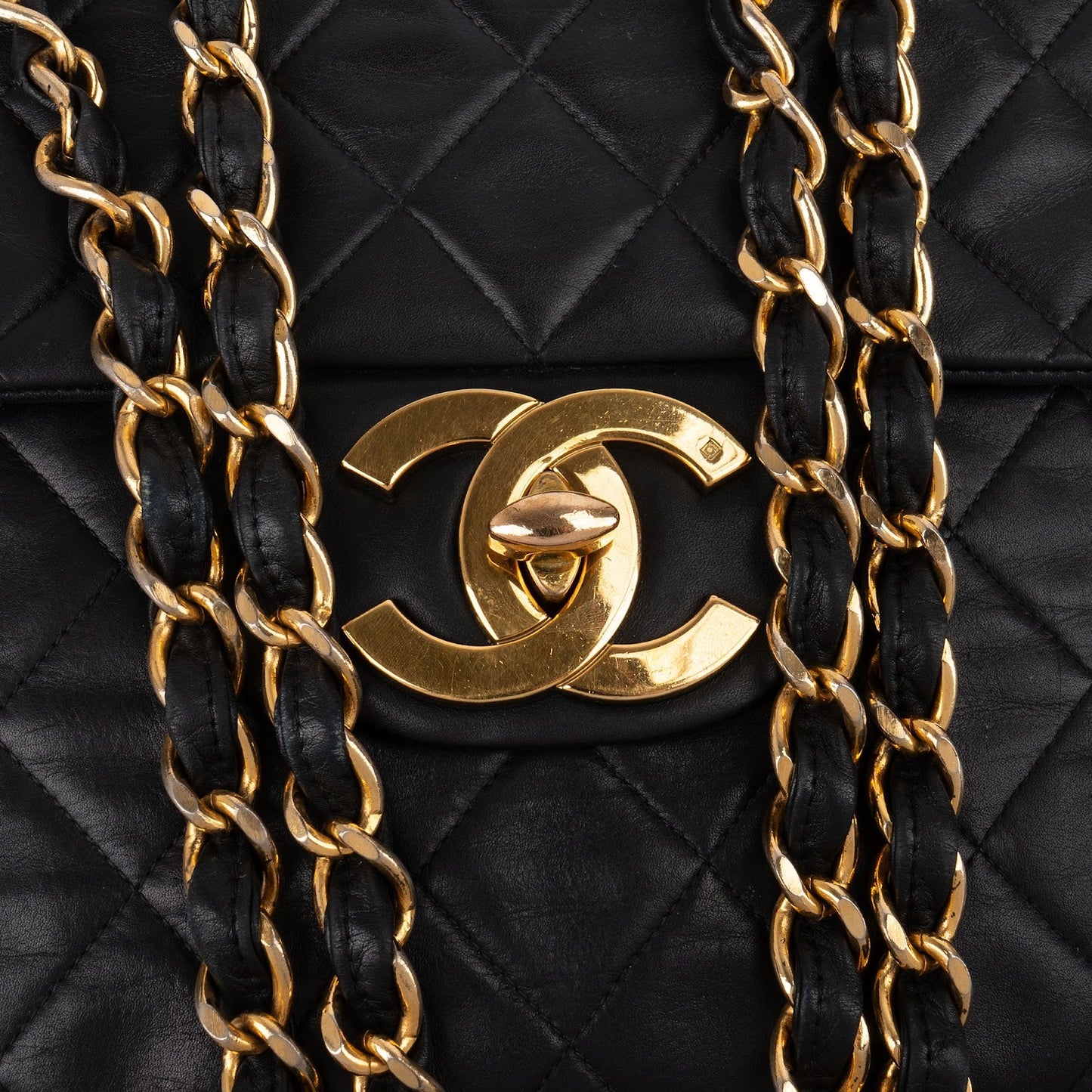 Chanel Quilted Lambskin 24K Gold Maxi Single Flap Crossbody Bag