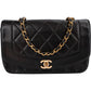 Chanel Quilted Lambskin 24K Gold Diana Single Flap Crossbody Bag