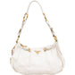 Prada White Soft Calf Leather Ruched Shoulder Bag