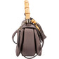 Gucci New Bamboo Top Handle aus fliederfarbenem genarbtem Leder – Ansicht 4