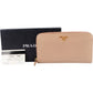 Prada Saffiano Leather Zip Around Wallet