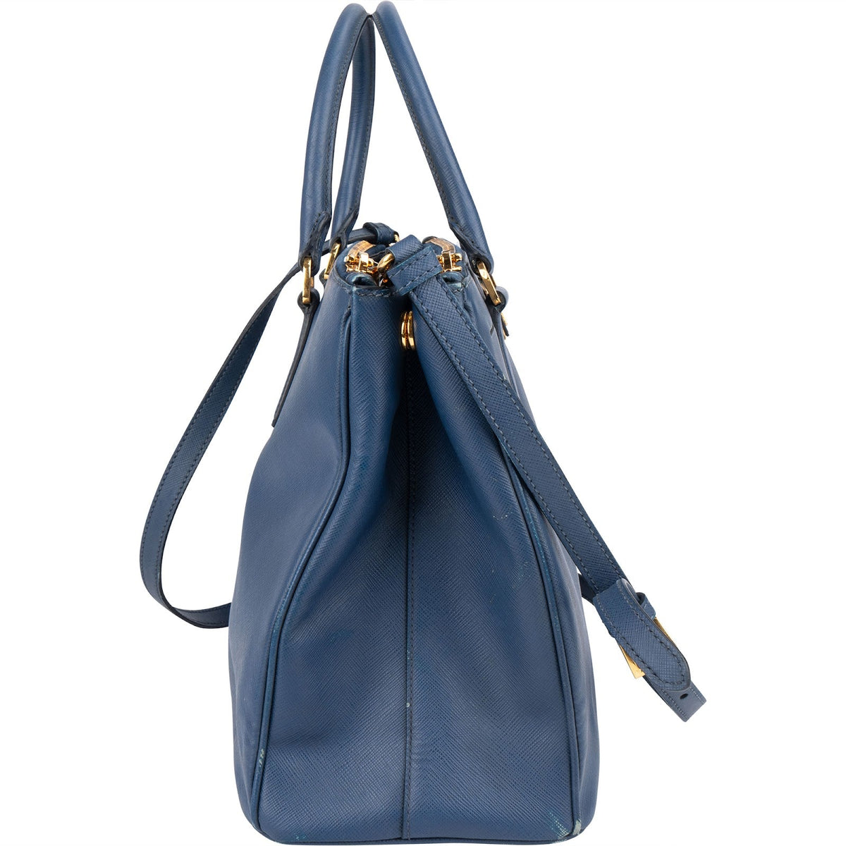 Prada Blue Saffiano Leather Galleria Handbag