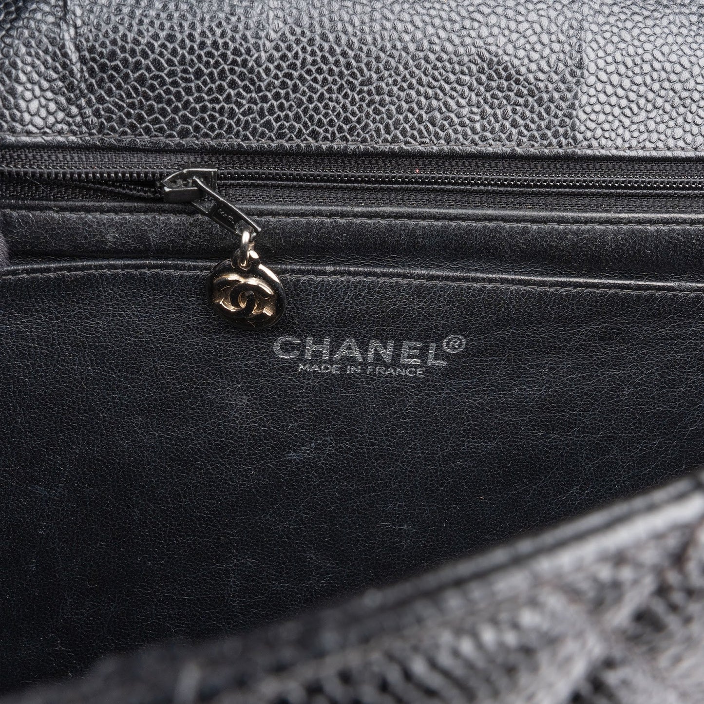 Chanel Quilted Caviar Leather Jumbo Single Flap Crossbody Bag