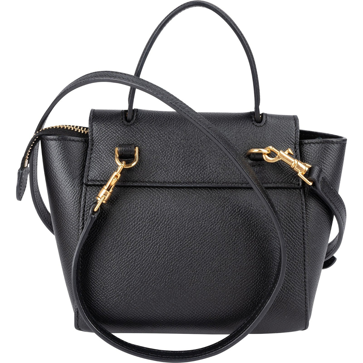 Celine Black Grained Calfskin Pico Mini Belt Handbag
