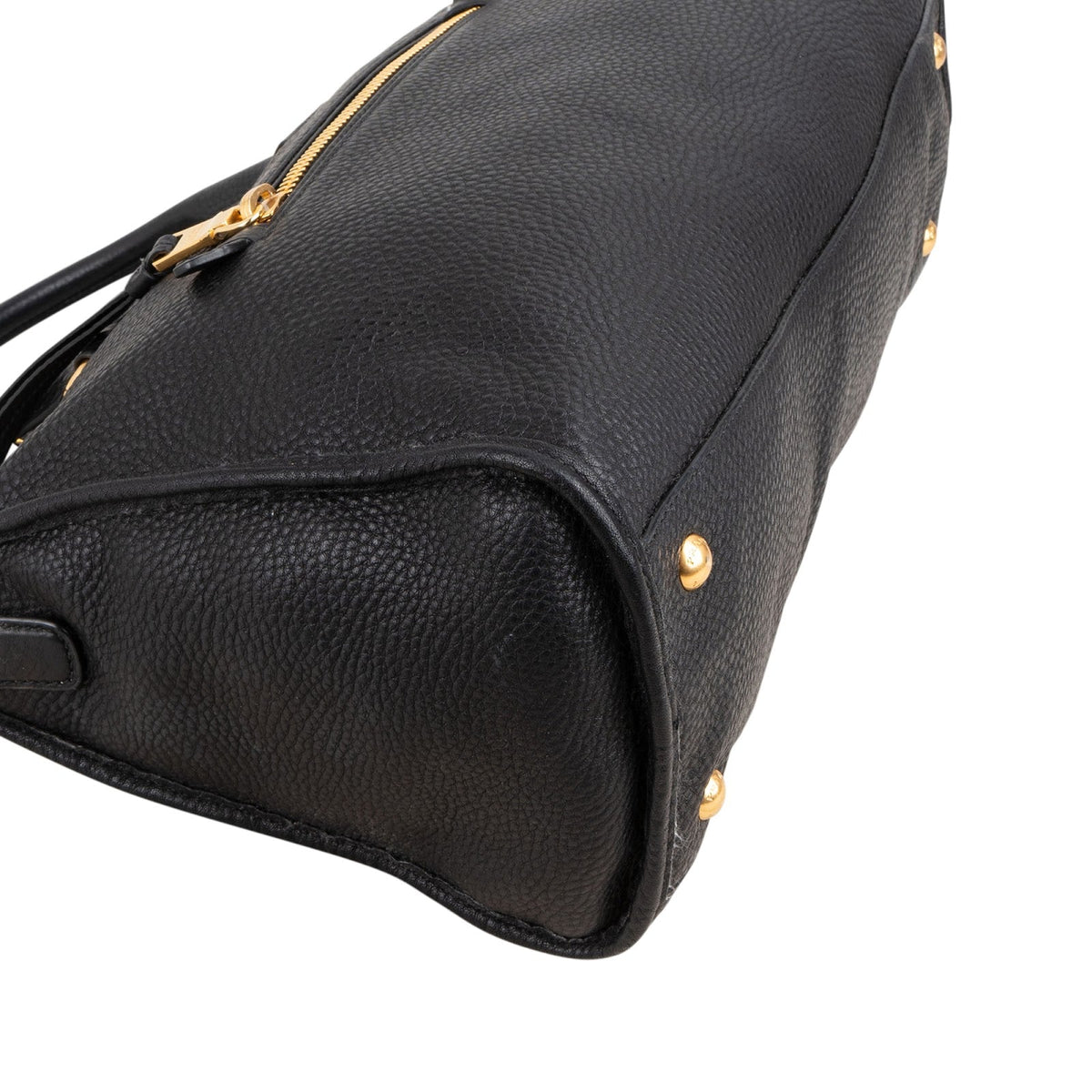 Prada Black Grained Vitello Daino Leather City Handbag