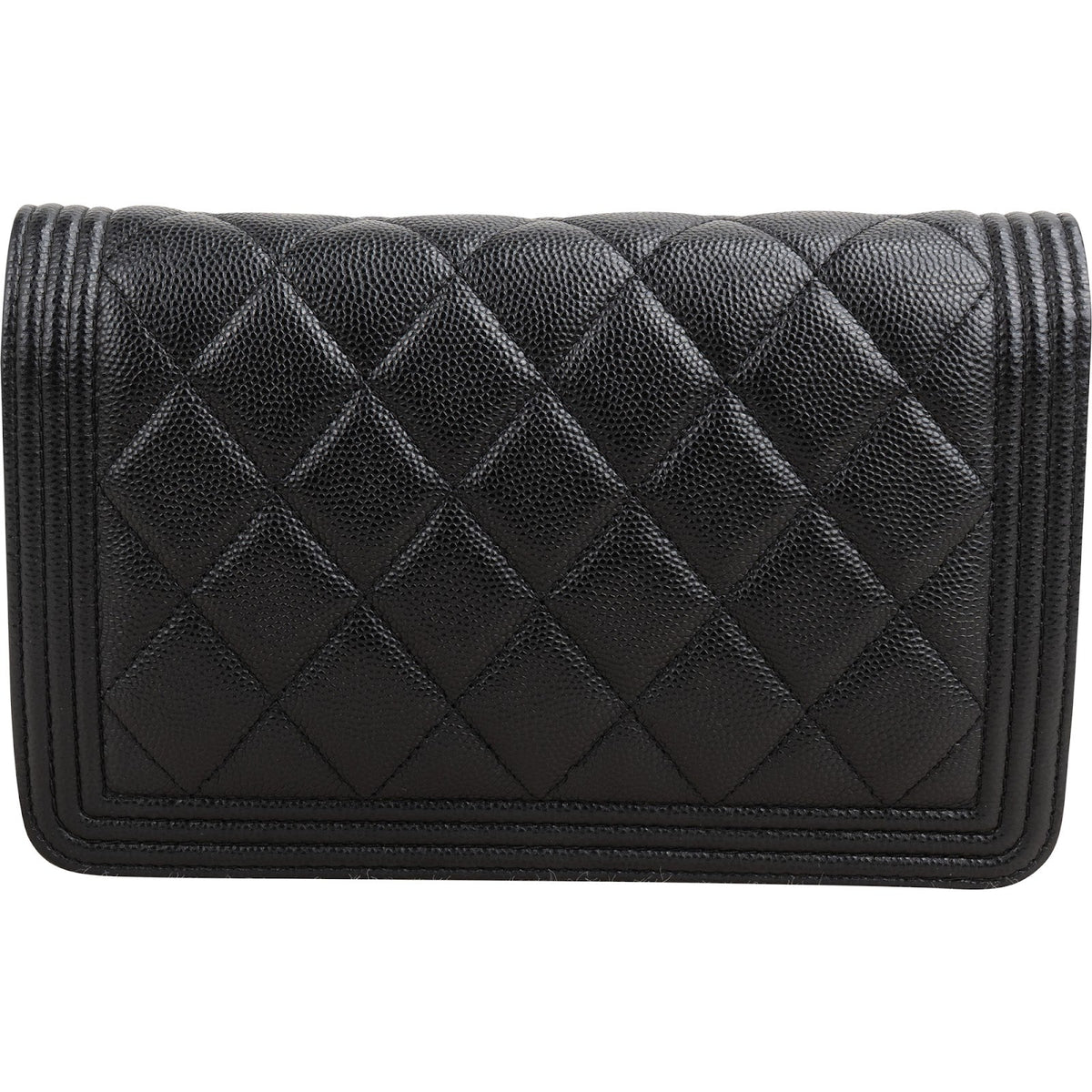 Chanel Quilted Caviar Leather Boy Wallet On Chain Crossbody Bag
