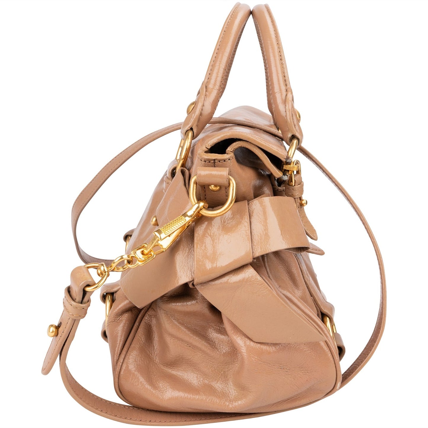 Miu Miu Vitello Lux Leather Bow Handbag