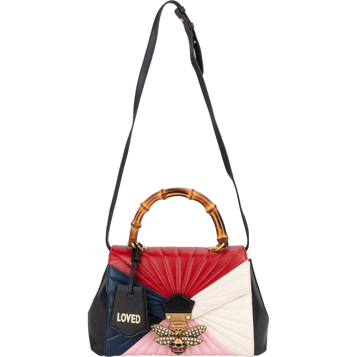 Gucci Queen Margaret Top Handle aus mehrfarbigem gestepptem Leder – Ansicht 7