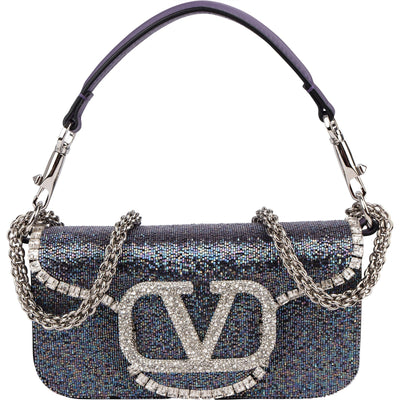 Valentino Garavani Crystal Embellished VLogo Signature Crossbody Handbag