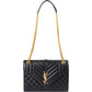 Saint Laurent Grain De Poudre Embossed Leather Envelope Crossbody Bag