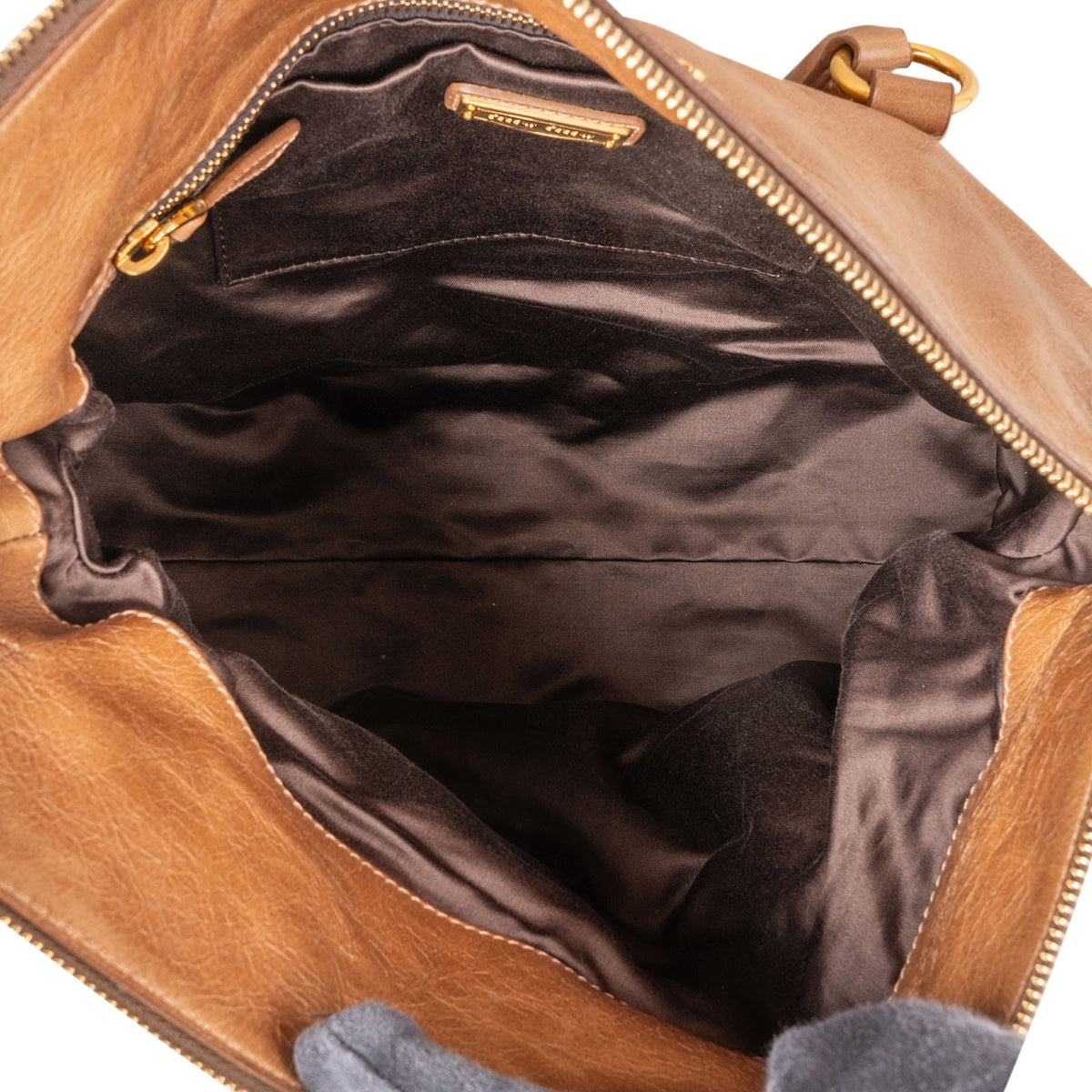 Miu Miu Brown Leather Vitello Lux Bow Shoulder Bag