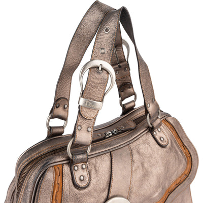 Christian Dior Metallic Leather Gaucho Saddle Handbag