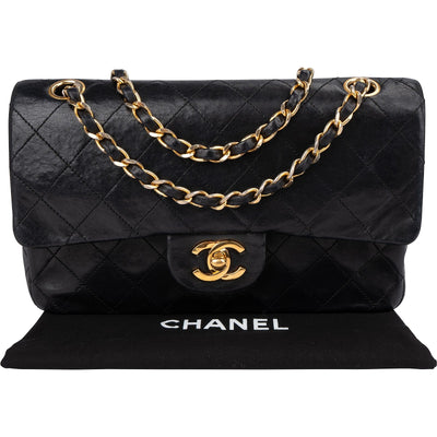 Chanel Quilted Lambskin 24K Gold Small Double Flap Shoulder Bag