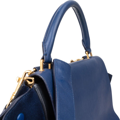 Céline Bicolor Suede Leather Trapeze Handbag
