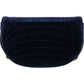 Chanel Chevron Velvet Half Moon Single Flap Crossbody Bag