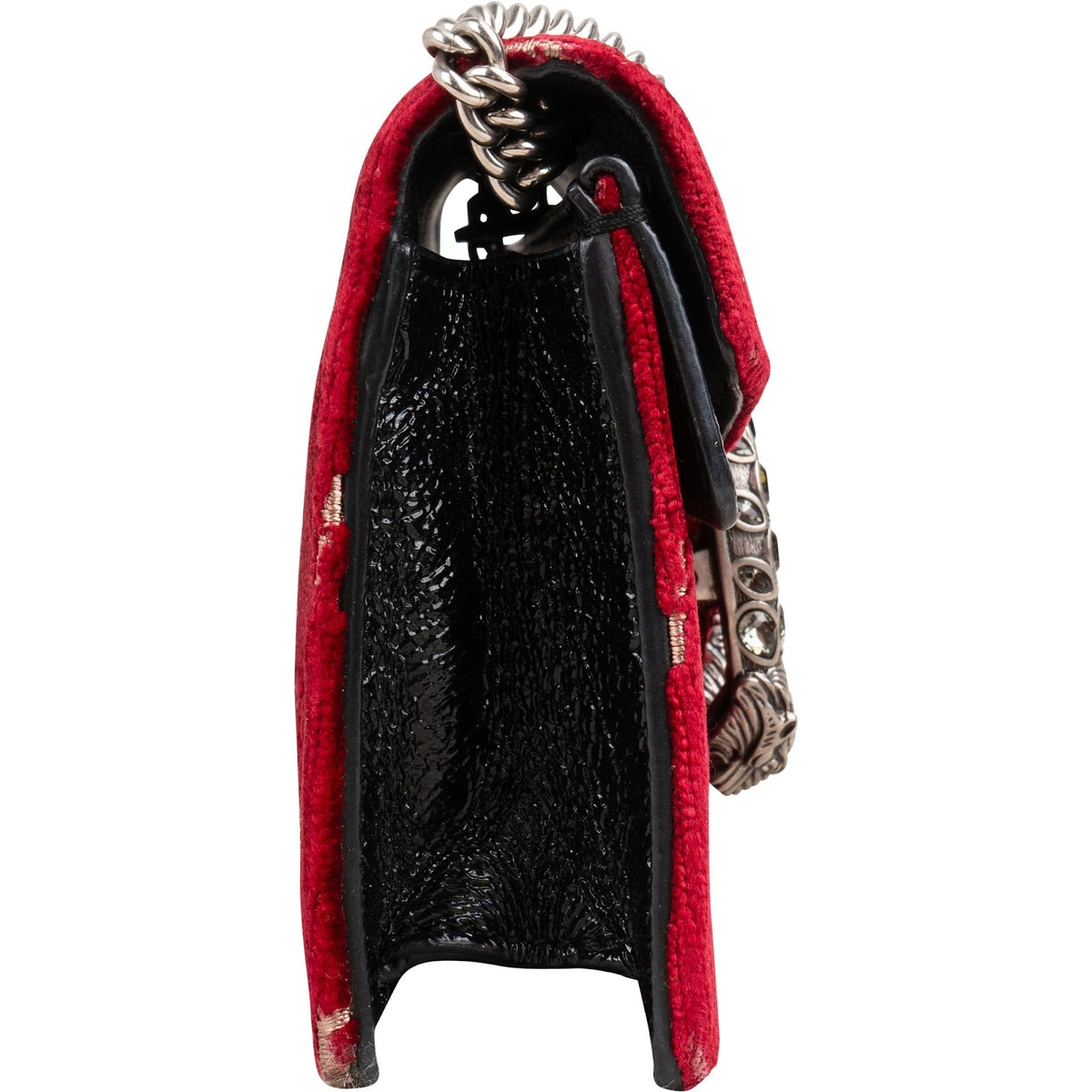 Gucci Monogram Velvet GG Crinkled Leather Crystal Dionysus Mini Crossbody Bag