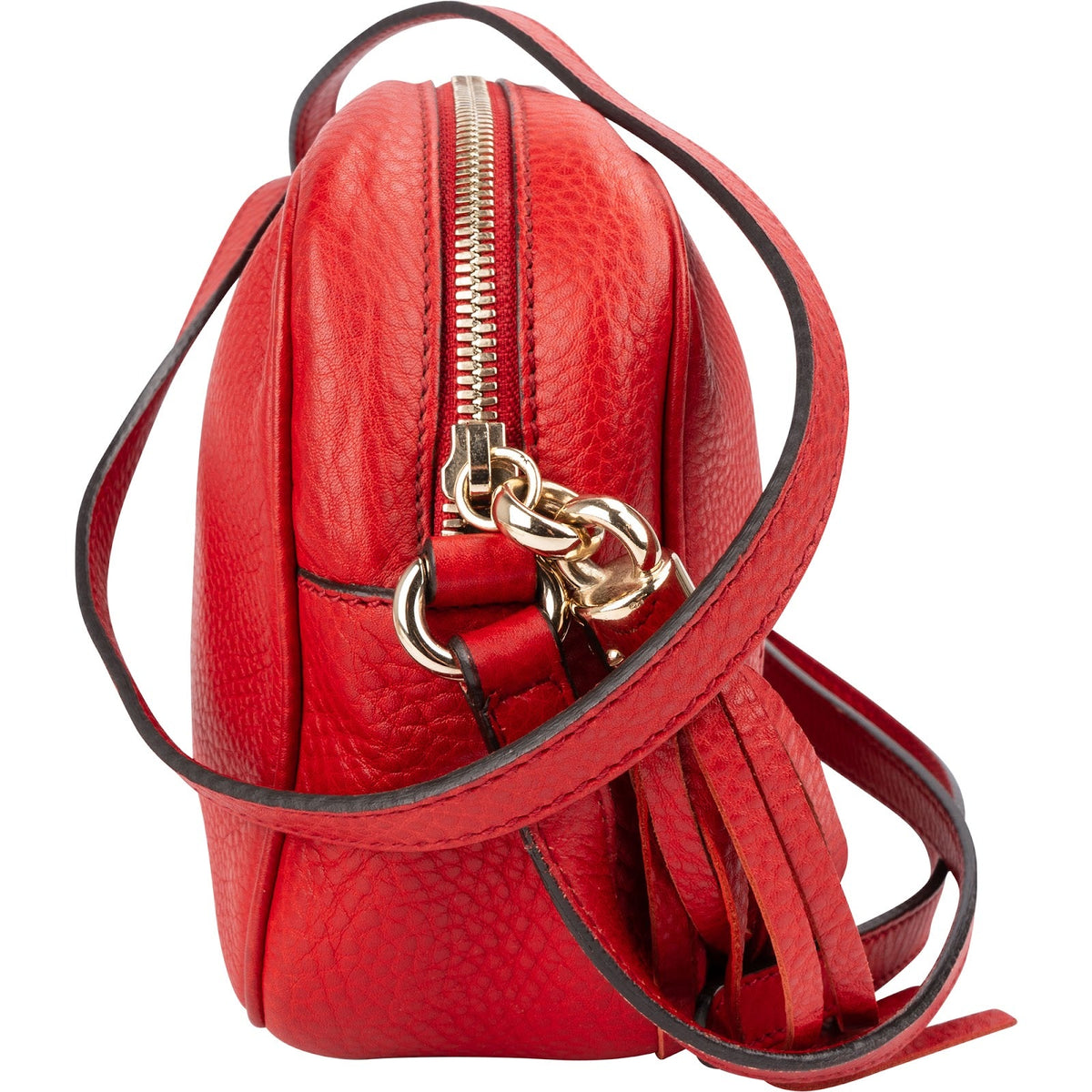 Gucci Pebbled Leather Soho GG Disco Crossbody Bag