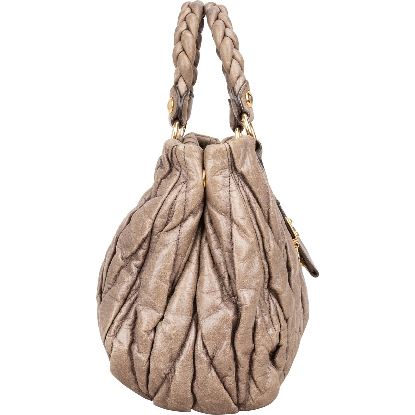 Miu Miu Vitello Lux Quilted Leather City Handbag