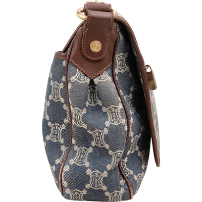 Celine Monogram Macadam Denim Messenger Crossbody Bag