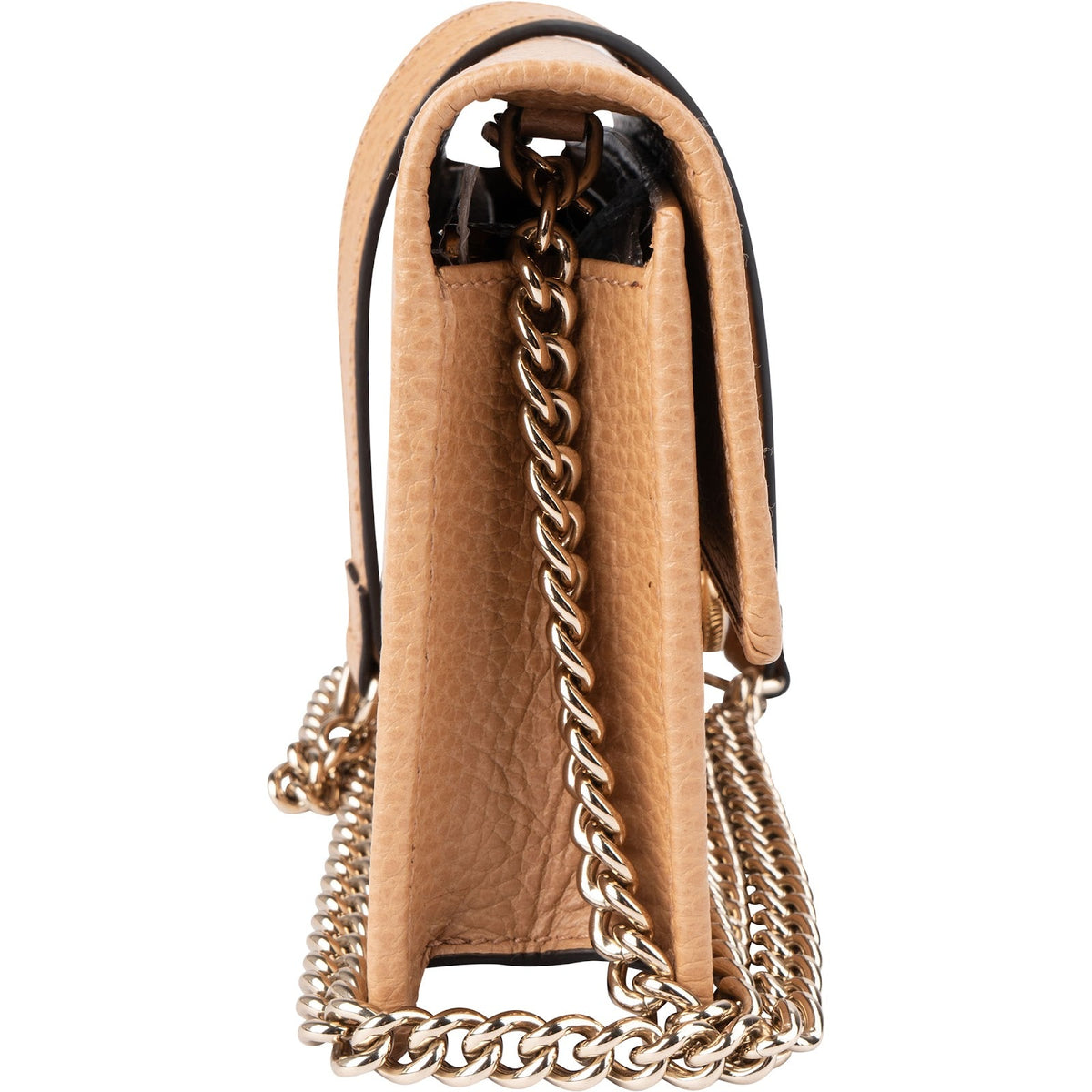 Gucci Interlocking GG Wallet On Chain aus genarbtem Kalbsleder – Ansicht 3