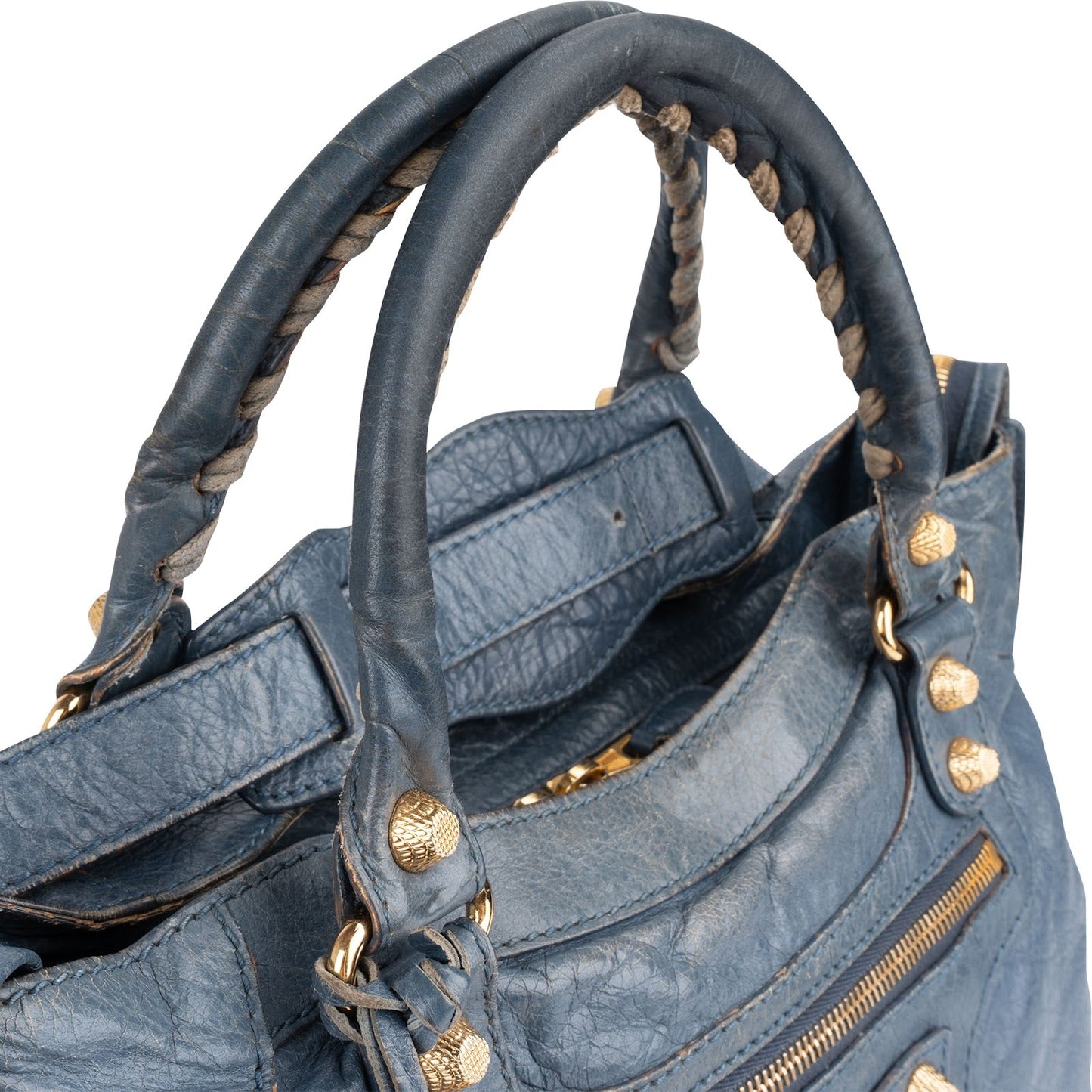 Balenciaga Blue Leather City Handbag