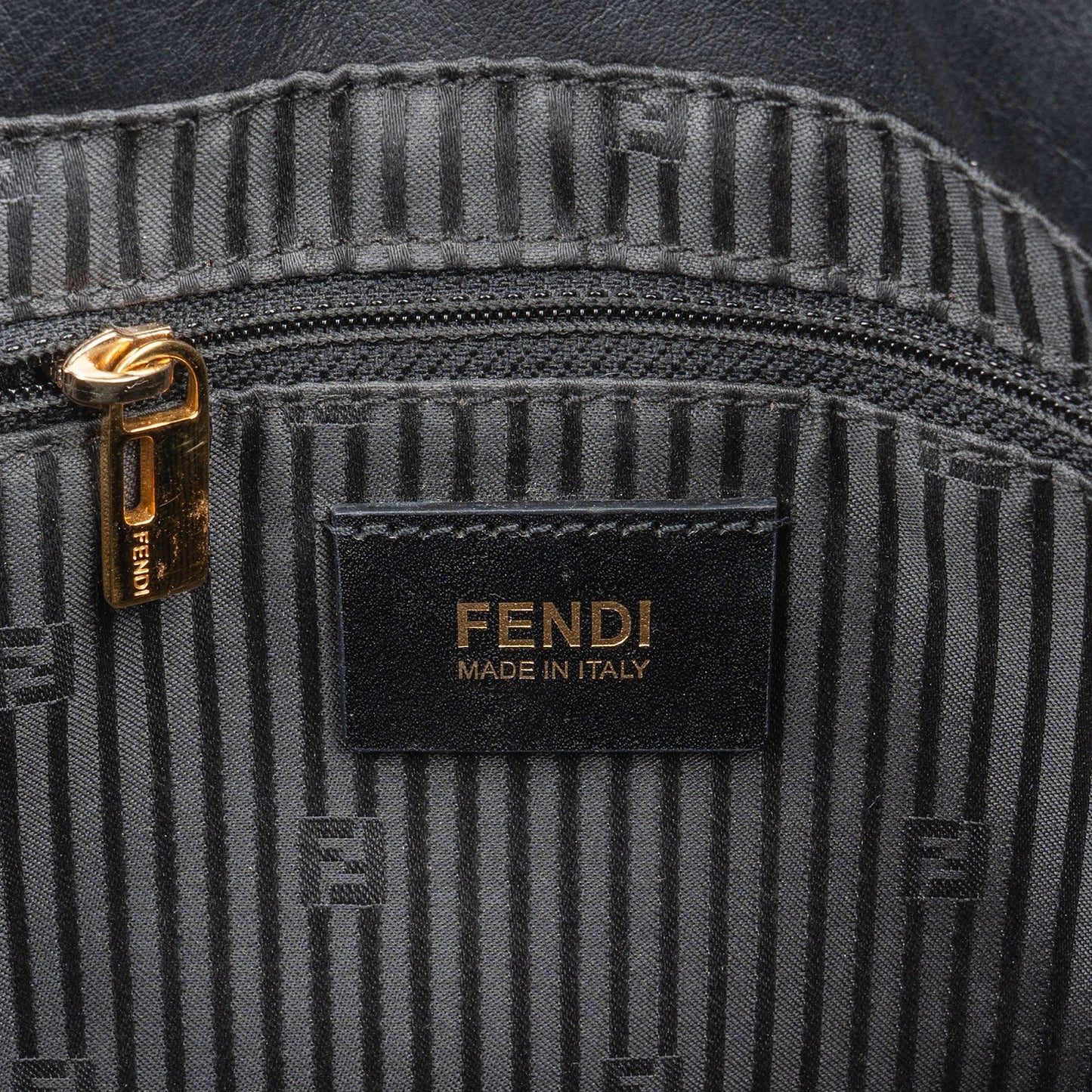 Fendi Black Leather Mamma Baguette Shoulder Bag