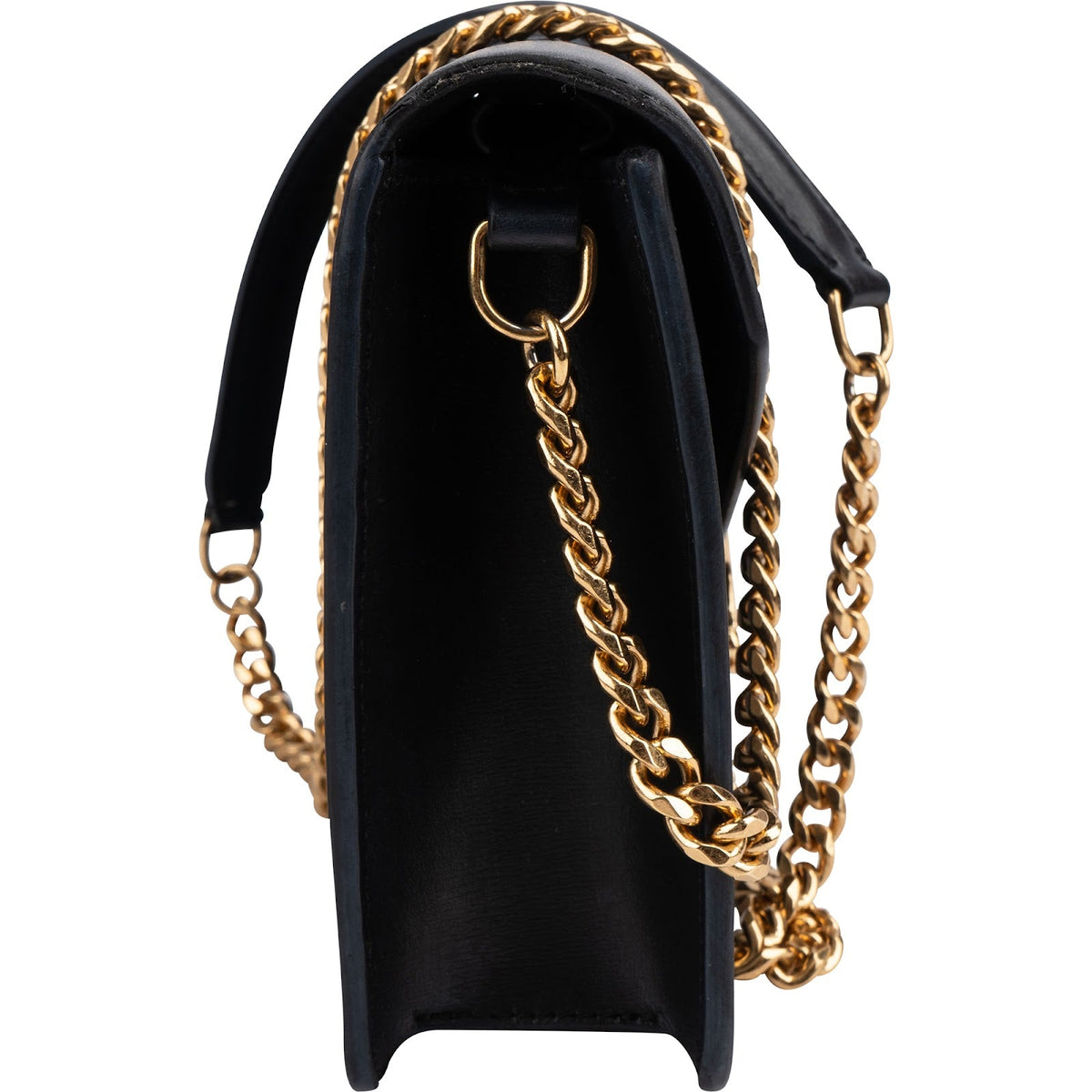 Celine Triomphe Wallet on Chain aus schwarzem Kalbsleder – Ansicht 4