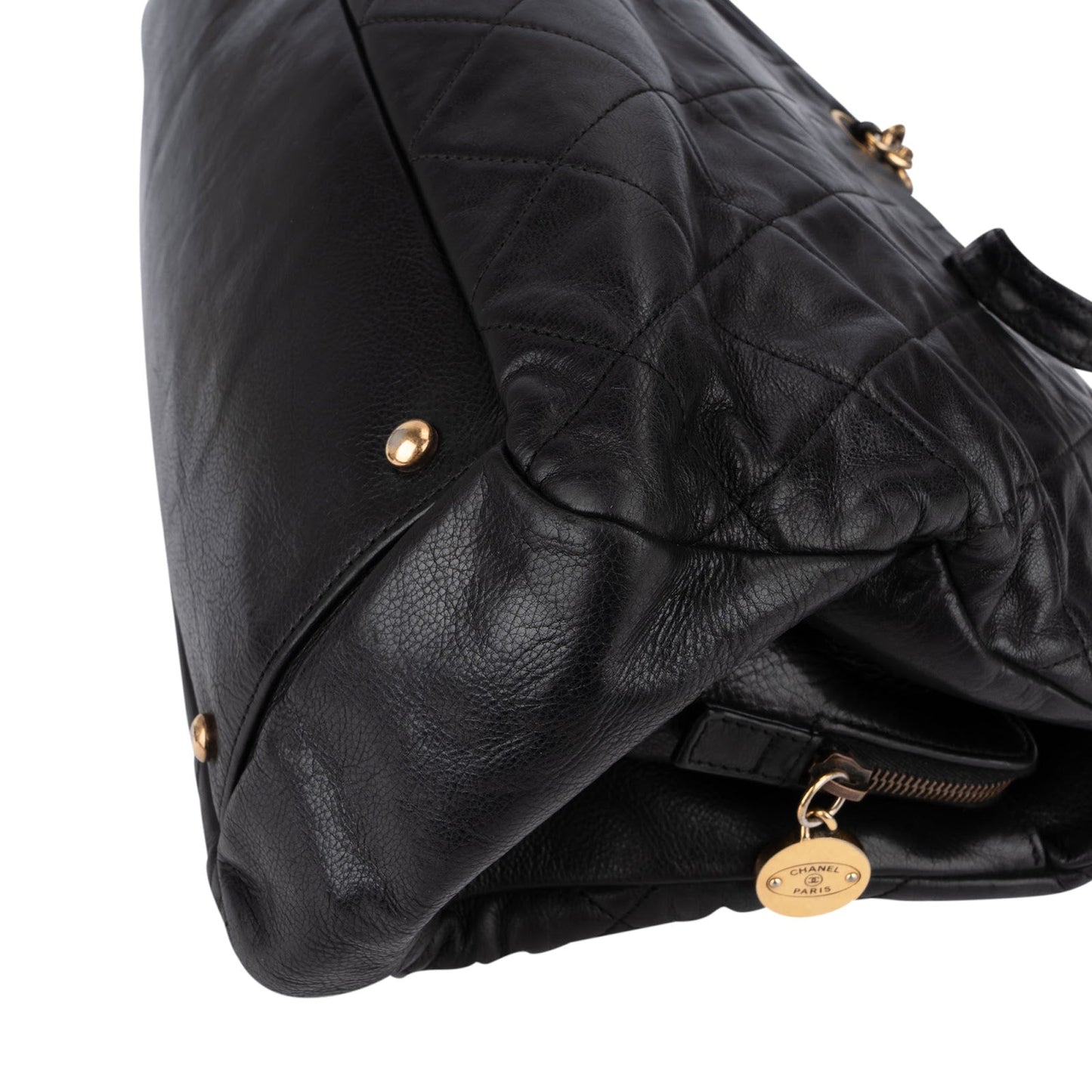 Chanel Quilted Lambskin CC Crown Tote Shoulder Bag