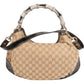 Gucci Monogram GG Bamboo Handle Shoulder Bag