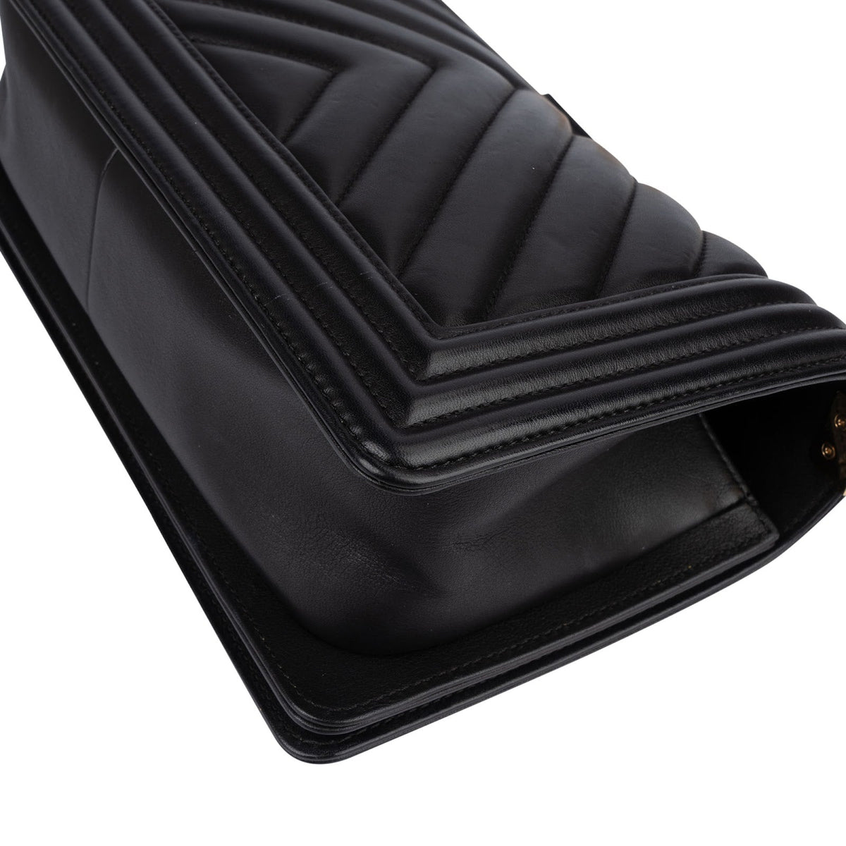 Chanel Quilted Chevron Boy Single Flap Crossbody Bag