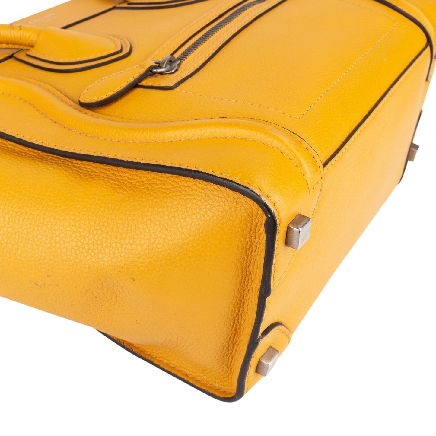 Céline Yellow Leather Luggage Handbag