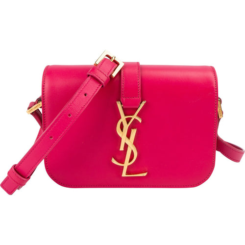Yves Saint Laurent Pink Calfskin Box Leather Small Solferino Crossbody Bag