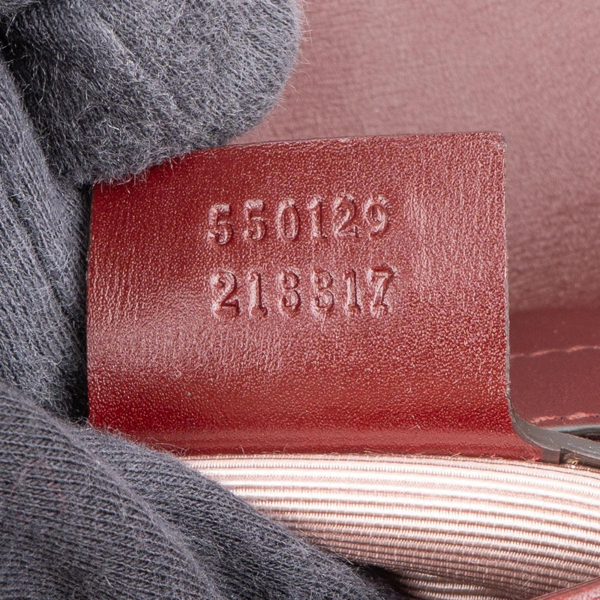 Gucci Bordeaux Leather GG Arli Small Crossbody Bag